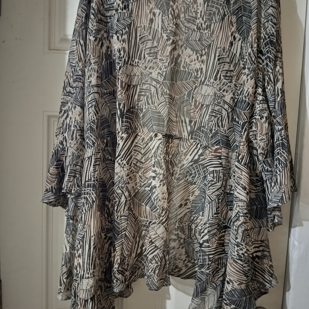 Women's Patterned Open-Front Cardigan - Picture 5 of 5